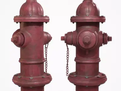 Firehydrant painted red Low-poly 3D model