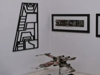 Squadron Hero Line Art Poster 3D print model