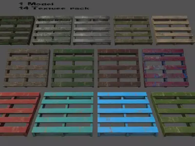 wood pallet Low-poly 3D model