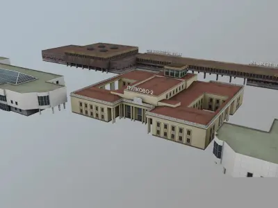 Airport Terminal ULLI Terminal Pulkovo2 Low-poly 3D model