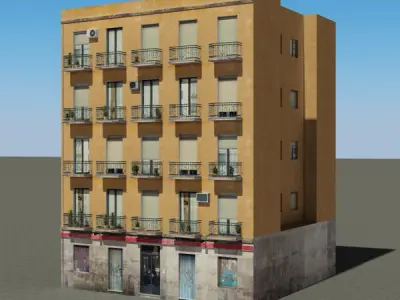 Building residential Low-poly 3D model