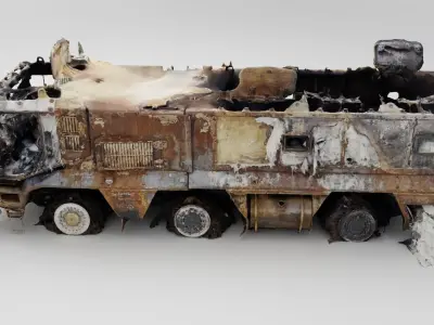 russian KAMAZ-63968 Typhoon-K destroyed by Ukrainian army 3D model
