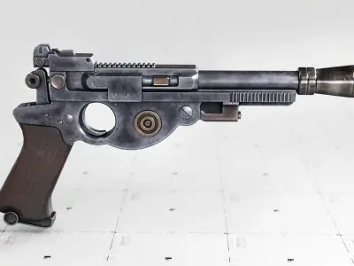Mandalorian Blaster Pistol - 3D Asset Kit PBR  Low-poly 3D model