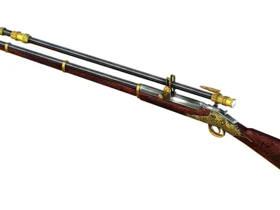 High-precision Sniper Rifle 04 Low-poly 3D model