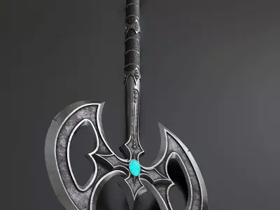 Fantasy Combat Sword-Poleaxe 3D model