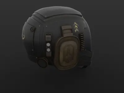 Sci-Fi Helmet Military Low-poly 3D model