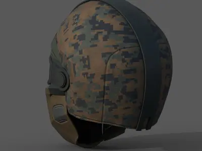 Helmet scifi military combat 3d model low soldier  Low-poly 3D model