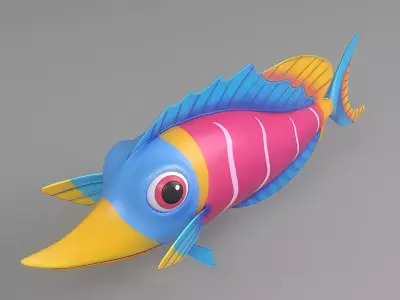 Cartoon Fish 2 Low-poly 3D model
