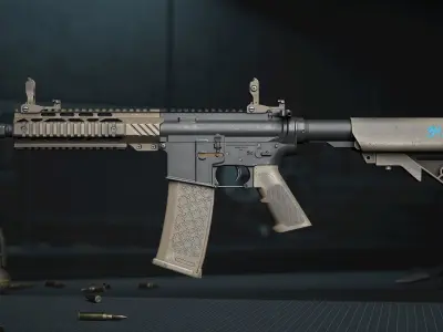 AR15 - assault rifle Low-poly 3D model