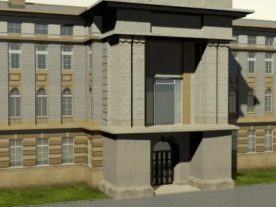 Neoclassical Building Low-poly 3D model