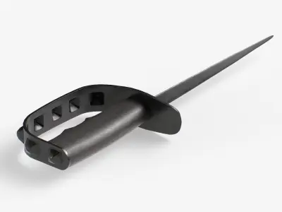 M1917 Trench Knife dark finish Low-poly 3D model