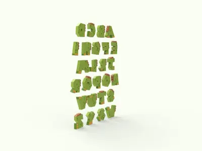 Alphabet Animal Dinosaur v001 Low-poly 3D model