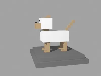VOXEL DOG - MODEL 3 Low-poly 3D model