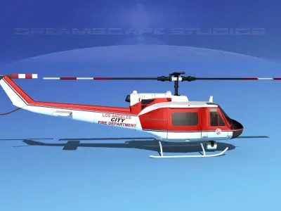 Bell 204 Los Angeles FD 3D model