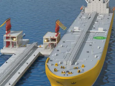 Oil Tanker at the Berth 3D model
