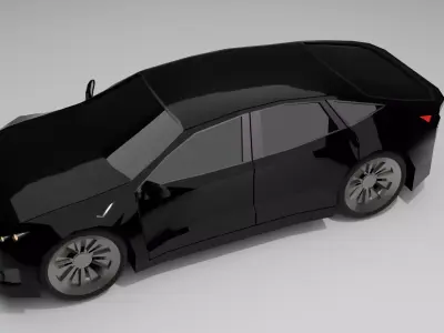 Low Poly Luxury Car Game Ready Vehicle FBX OBJ STL Low-poly 3D model