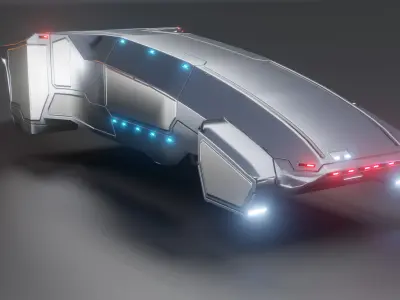 3 FREE Low-Polly Futuristic PBR Vehicle Pack Free low-poly 3D model