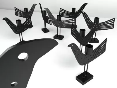 Dotbird bird candle holder 3D model