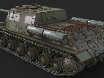 Tank ISU 122  Vray 3D model