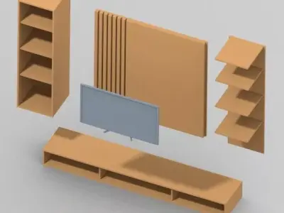 TV Showcase - Interio Free low-poly 3D model
