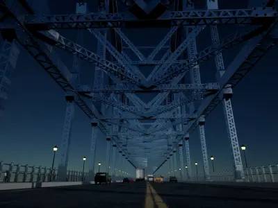 Suspension Type Balanced Cantilever Bridge Free 3D model