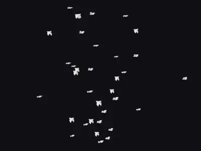 Flock White Bird Animated Swarm Dove Shoal Birds Seagull Low-poly 3D model