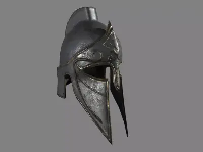 Helmet of spartan warrior Low-poly 3D model