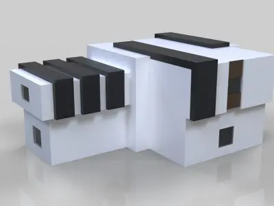 Modern Building House Low-poly 3D model