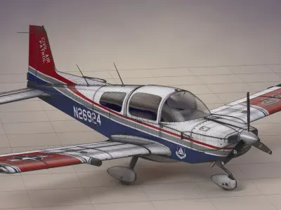 Civil Air Patrol Grumman Cheetah Low-poly 3D model