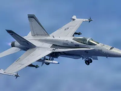 FA 18 Hornet-with Cocpit-Fully Rigged-Changeable decal and text Low-poly 3D model