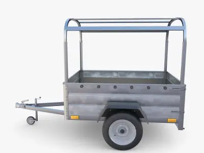 Cargo Trailer v2 Low-poly 3D model