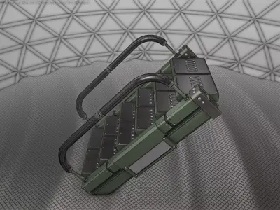 Sci-Fi Stairs - 6 - Green Version Low-poly 3D model