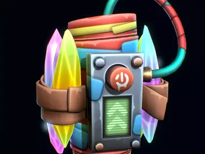 Stylized Crystal Shard Bomb Low-poly 3D model