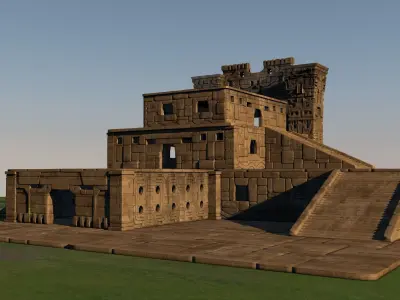 Pre-Columbian architectural complex 3D model