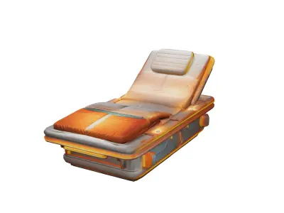 a medical bed for a scifi indie game that is voxel style and ... 3D model