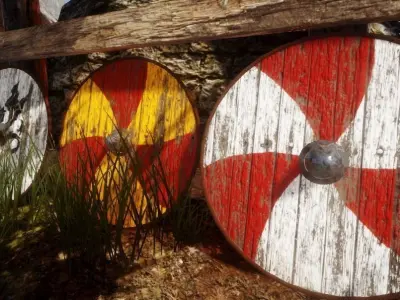 Game Ready Viking Age Round Shield Low-poly 3D model