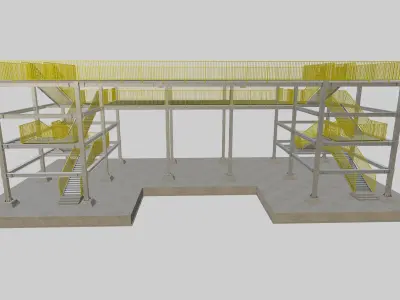 Steel Structure-Tsunami Evacuation Tower-Type-2 Free 3D model
