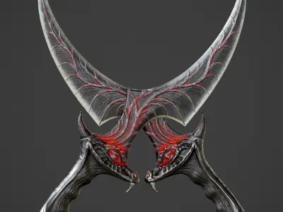 Ritual Dragon Dagger PBR Game-Ready Low-poly 3D model