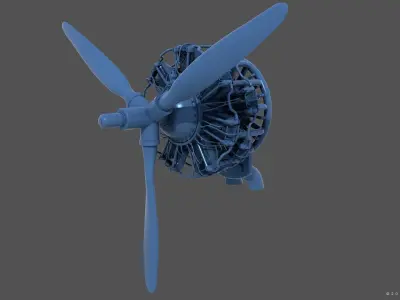 PW R1830 Radial Engine - Personal license - 1-6 scale 3D print model