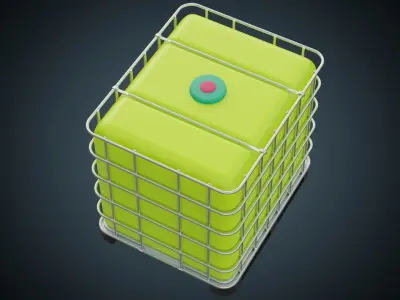 Water Container 1 Basic Low-poly 3D model