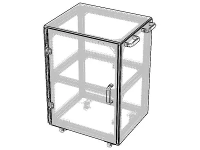 Industrial Aluminum Trolley - Enclosed 3D model
