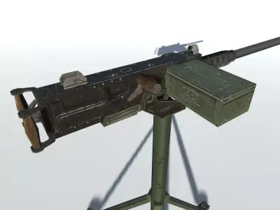 Browning M2 50 Low-poly 3D model