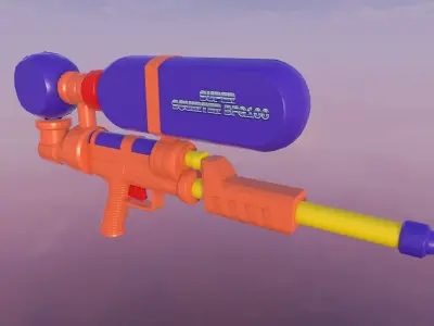 Water Gun Low-Poly Prop Low-poly 3D model