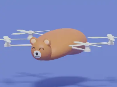 Cartoon Bear Animal Drone 3D model