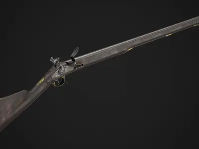 PBR Brown Bess Musket Low-poly 3D model