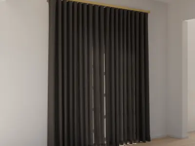  Ripple Fold Closed Curtains Model, Gray 