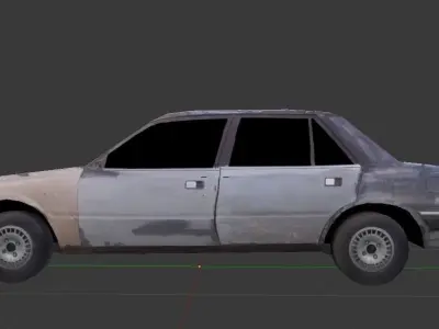 Lowpoly Old Peugeot Car Free low-poly 3D model