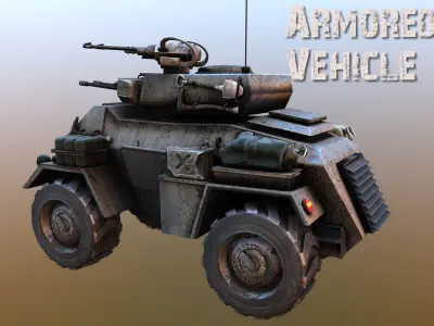 Armored Vehicle Low-poly 3D model