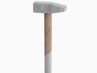 Wooden Industrial Hammer 02 Low-poly 3D model