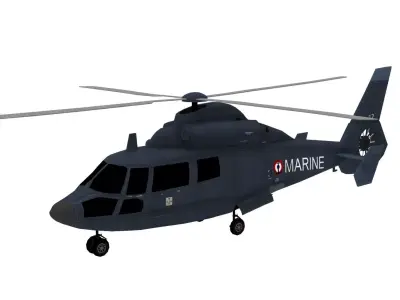 Lowpoly Dauphin-2 Helicopter 3D Model Low-poly 3D model